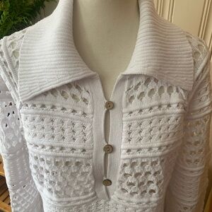 SUNDANCE OPEN WEAVE SWEATER COTTON MEDIUM ( LARGE )